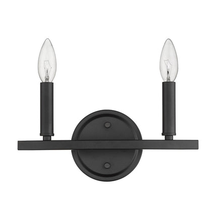 7" Black Metal Vanity Flush Mounted Sconce HomeRoots