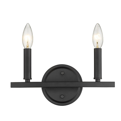 7" Black Metal Vanity Flush Mounted Sconce HomeRoots