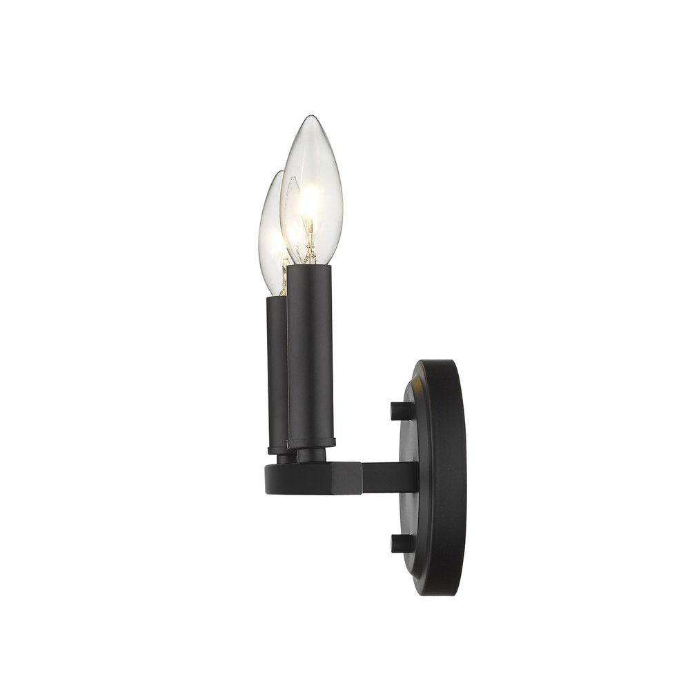 7" Black Metal Vanity Flush Mounted Sconce HomeRoots