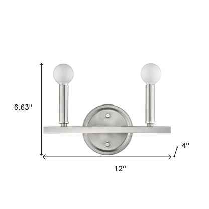 7" Silver Metal Vanity Flush Mounted Sconce HomeRoots