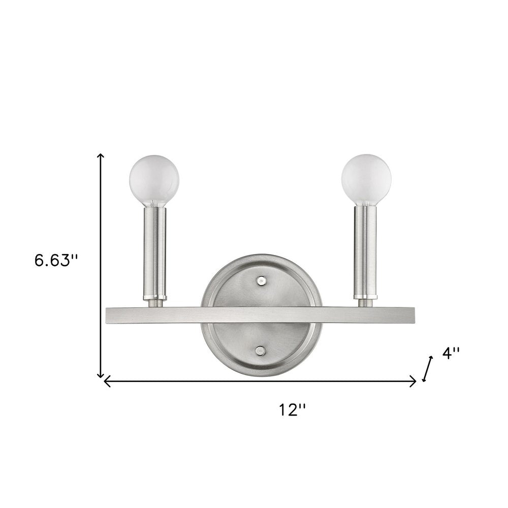 Two Light Silver Wall Sconce HomeRoots