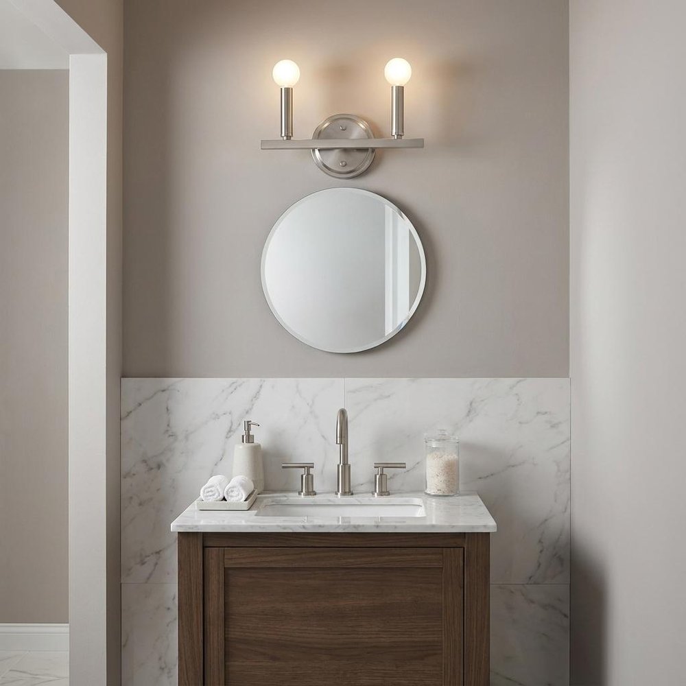 7" Silver Metal Vanity Flush Mounted Sconce HomeRoots