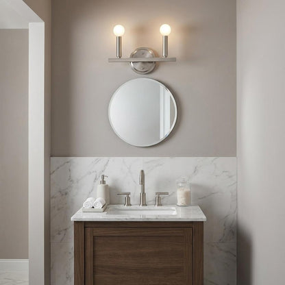 7" Silver Metal Vanity Flush Mounted Sconce HomeRoots