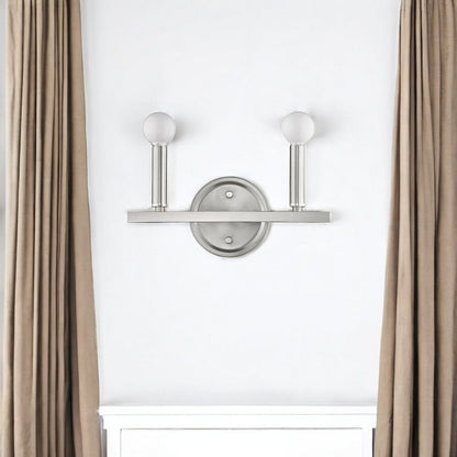 Two Light Silver Wall Sconce HomeRoots
