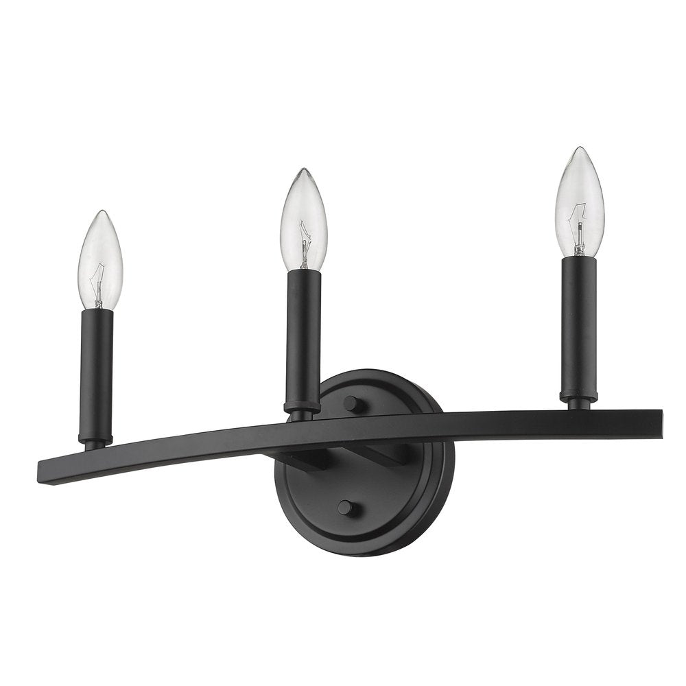 7" Black Metal Vanity Flush Mounted Sconce — view 1