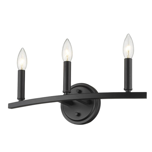 7" Black Metal Vanity Flush Mounted Sconce HomeRoots
