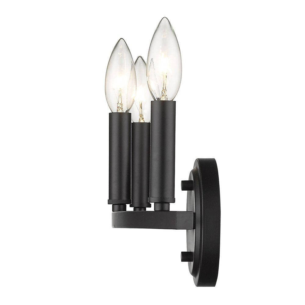 7" Black Metal Vanity Flush Mounted Sconce HomeRoots