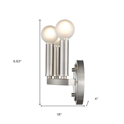 7" Silver Metal Vanity Flush Mounted Sconce HomeRoots