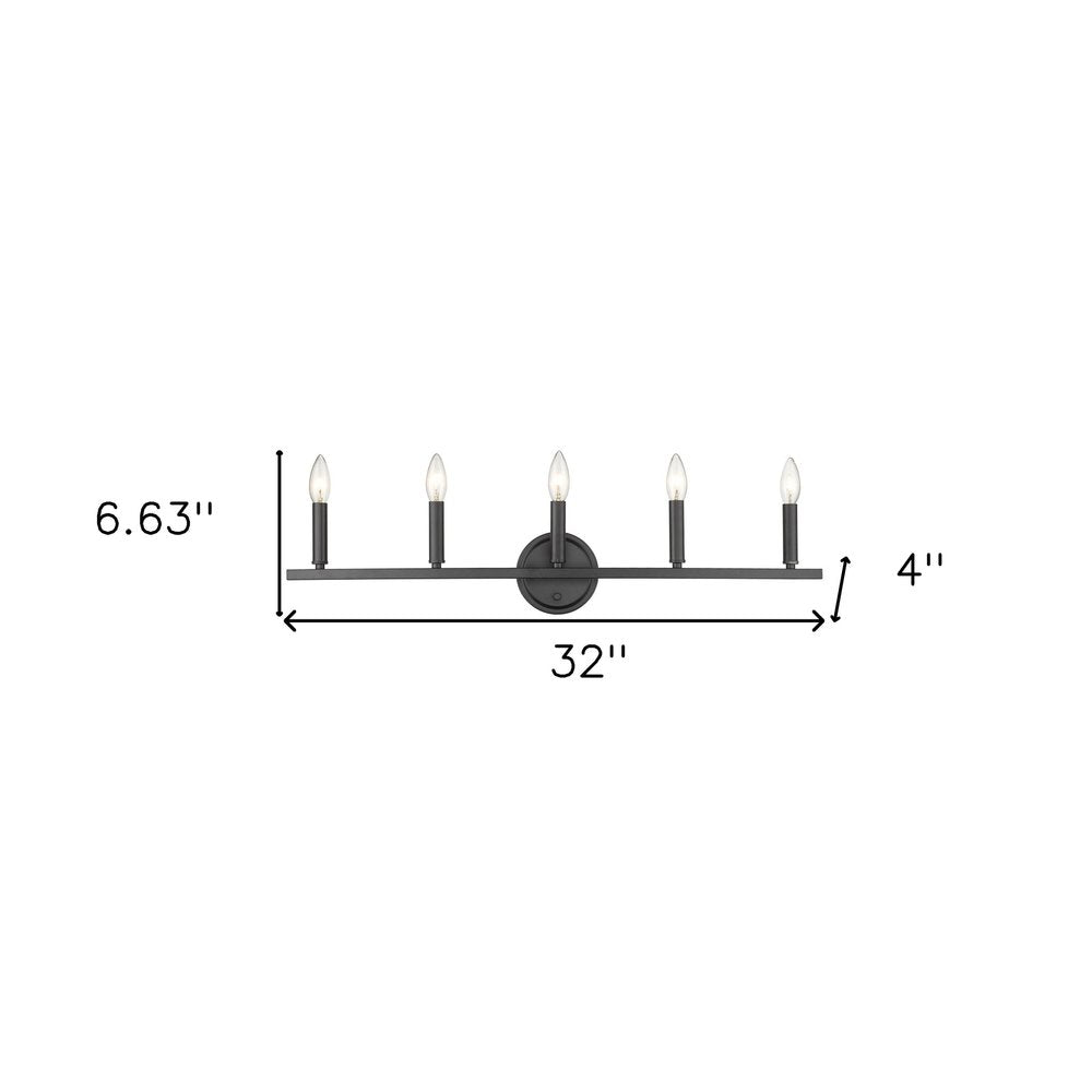 7" Black Metal Vanity Flush Mounted Sconce HomeRoots