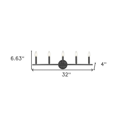 7" Black Metal Vanity Flush Mounted Sconce HomeRoots