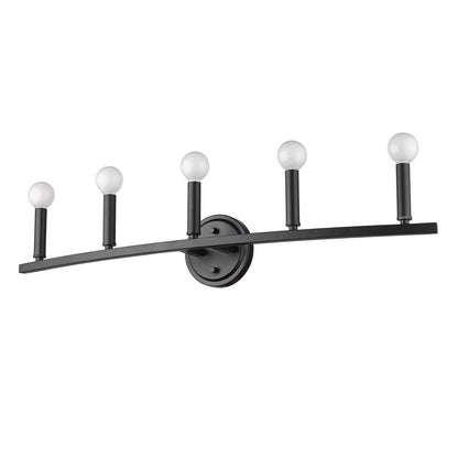7" Black Metal Vanity Flush Mounted Sconce HomeRoots