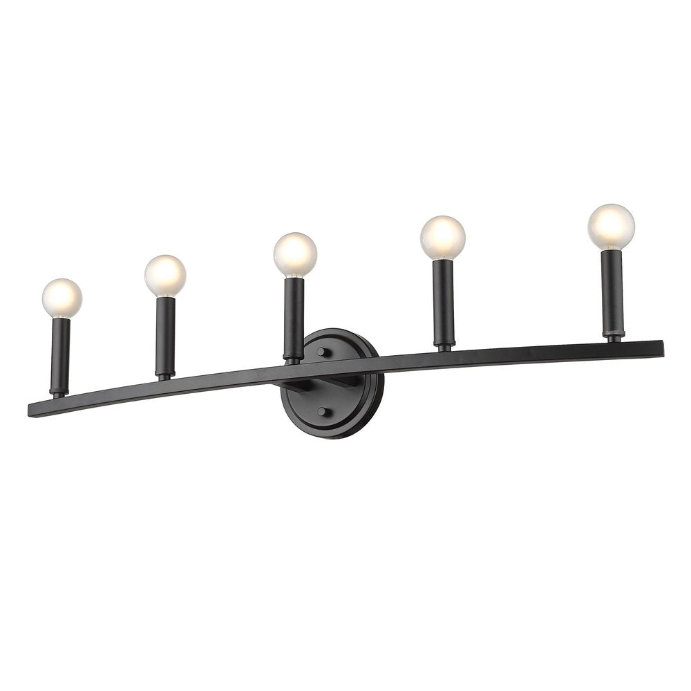 7" Black Metal Vanity Flush Mounted Sconce HomeRoots