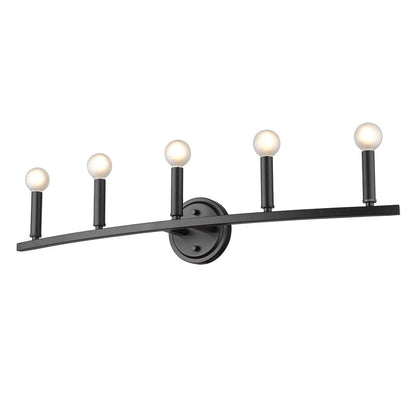 7" Black Metal Vanity Flush Mounted Sconce HomeRoots