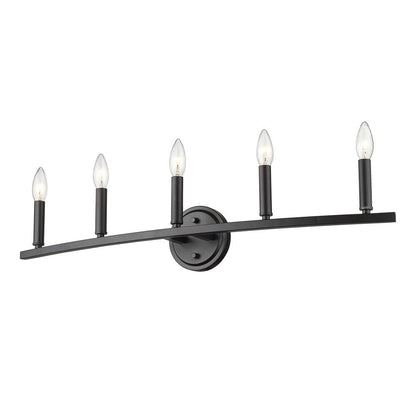 7" Black Metal Vanity Flush Mounted Sconce HomeRoots