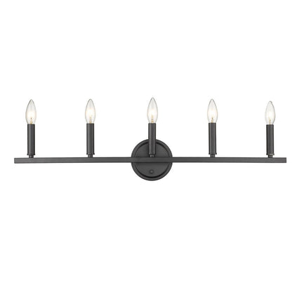7" Black Metal Vanity Flush Mounted Sconce HomeRoots