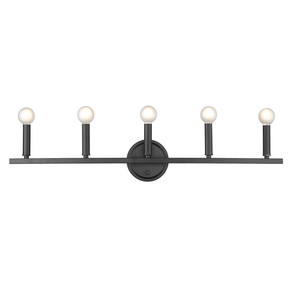 7" Black Metal Vanity Flush Mounted Sconce HomeRoots