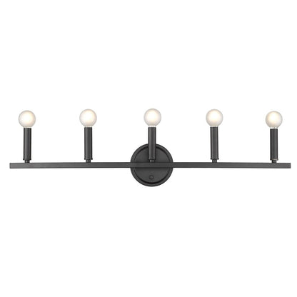 7" Black Metal Vanity Flush Mounted Sconce HomeRoots