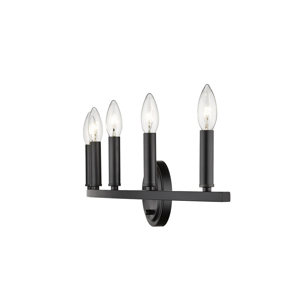 7" Black Metal Vanity Flush Mounted Sconce HomeRoots