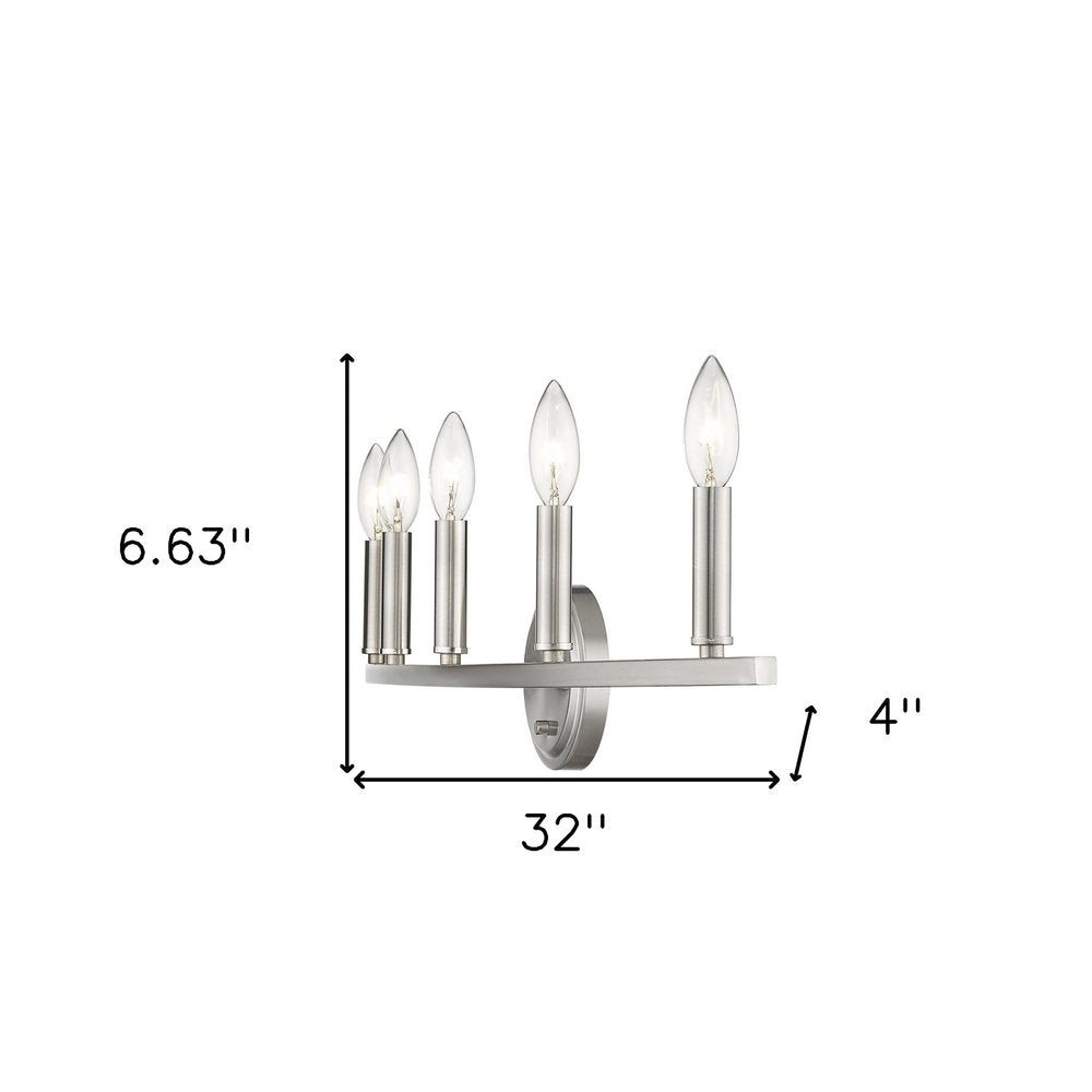 7" Silver Metal Vanity Flush Mounted Sconce HomeRoots
