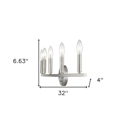 7" Silver Metal Vanity Flush Mounted Sconce HomeRoots