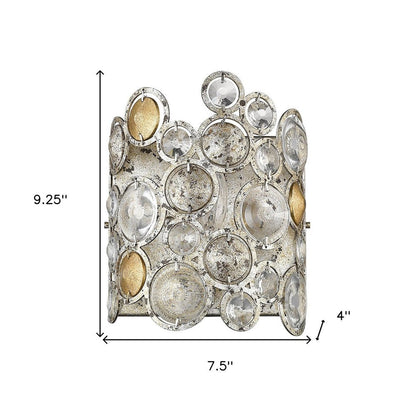 Vitozzi 1-Light Antique Silver Leaf Sconce HomeRoots