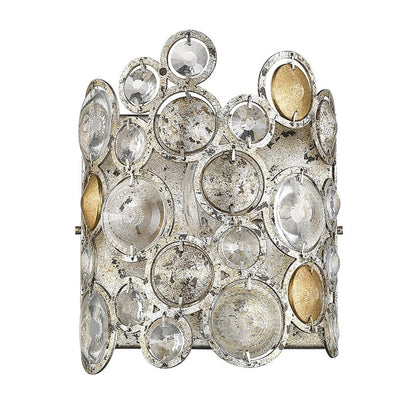 Vitozzi 1-Light Antique Silver Leaf Sconce HomeRoots