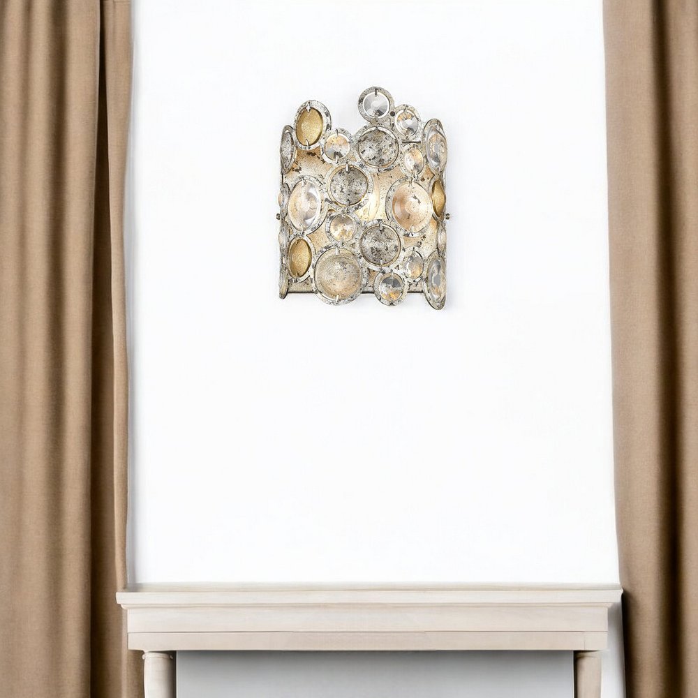 Vitozzi 1-Light Antique Silver Leaf Sconce HomeRoots