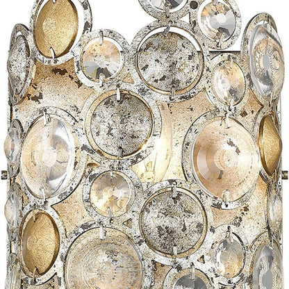 Vitozzi 1-Light Antique Silver Leaf Sconce HomeRoots