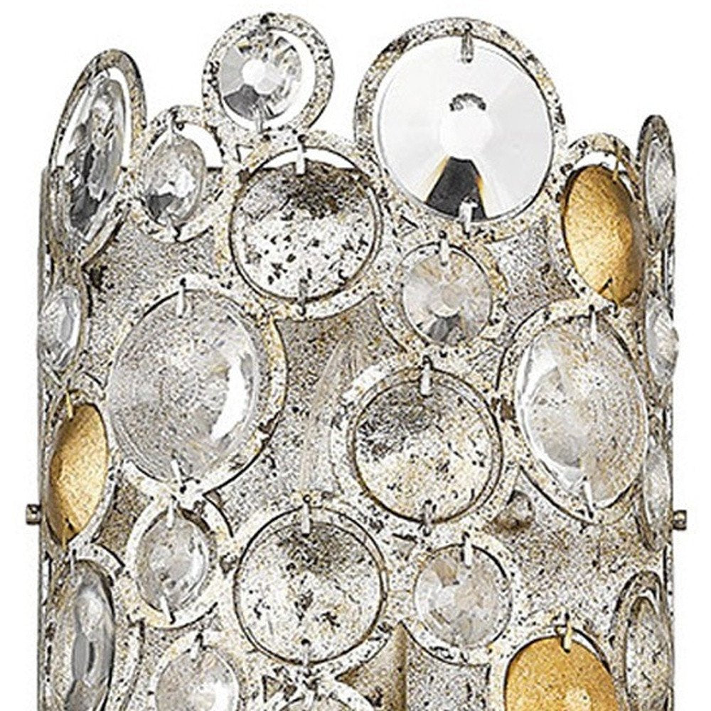 Vitozzi 3-Light Antique Silver Leaf Sconce HomeRoots