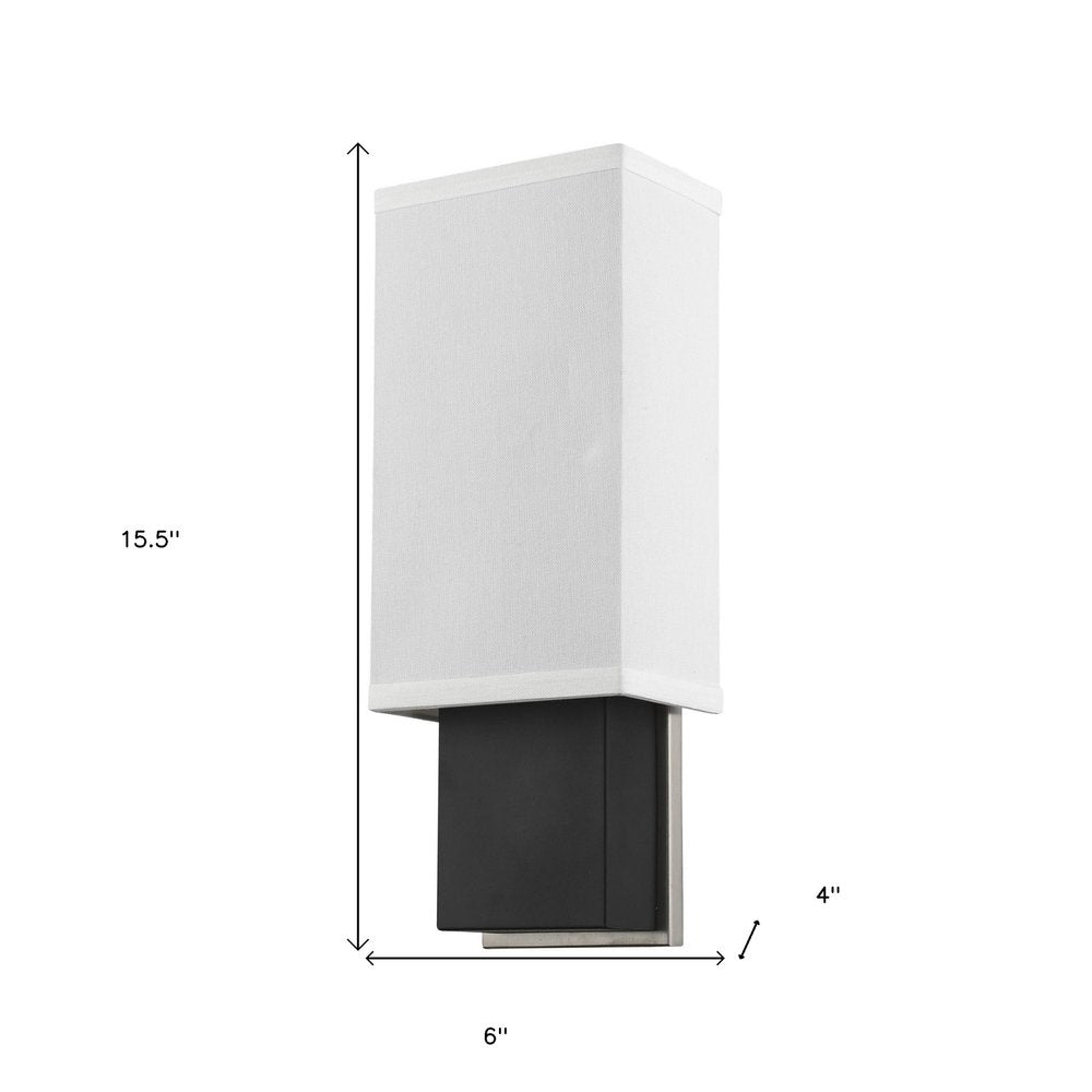 Rectangular Wall Sconce with Linen Fabric Shade HomeRoots