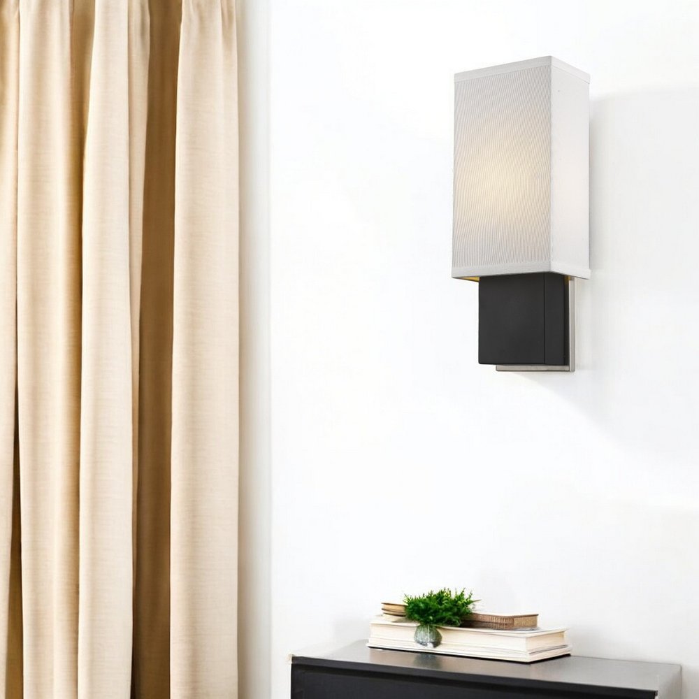 Rectangular Wall Sconce with Linen Fabric Shade HomeRoots