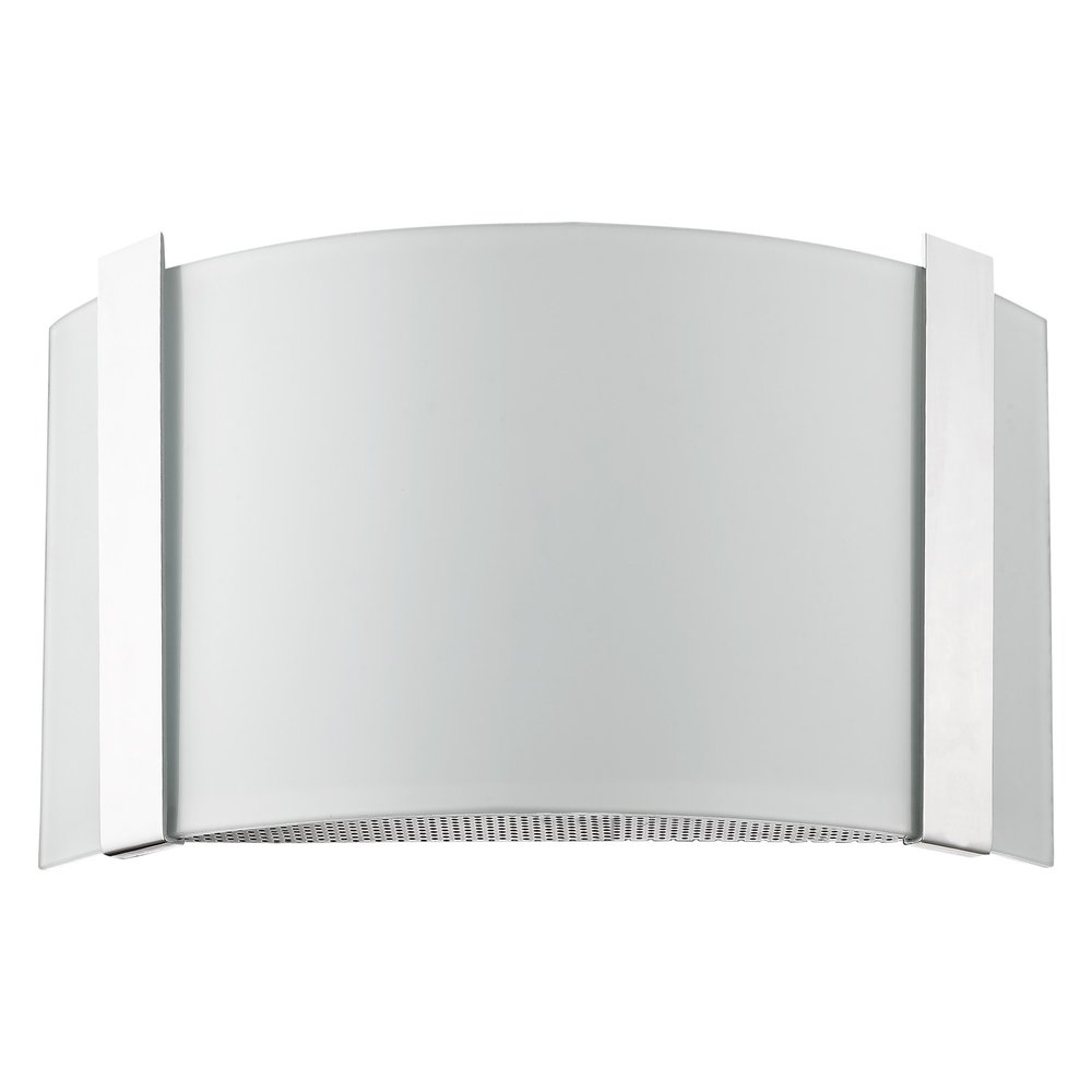 Polished Chrome Wall Sconce with Frosted Glass Shade HomeRoots