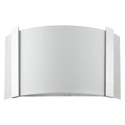 Polished Chrome Wall Sconce with Frosted Glass Shade HomeRoots