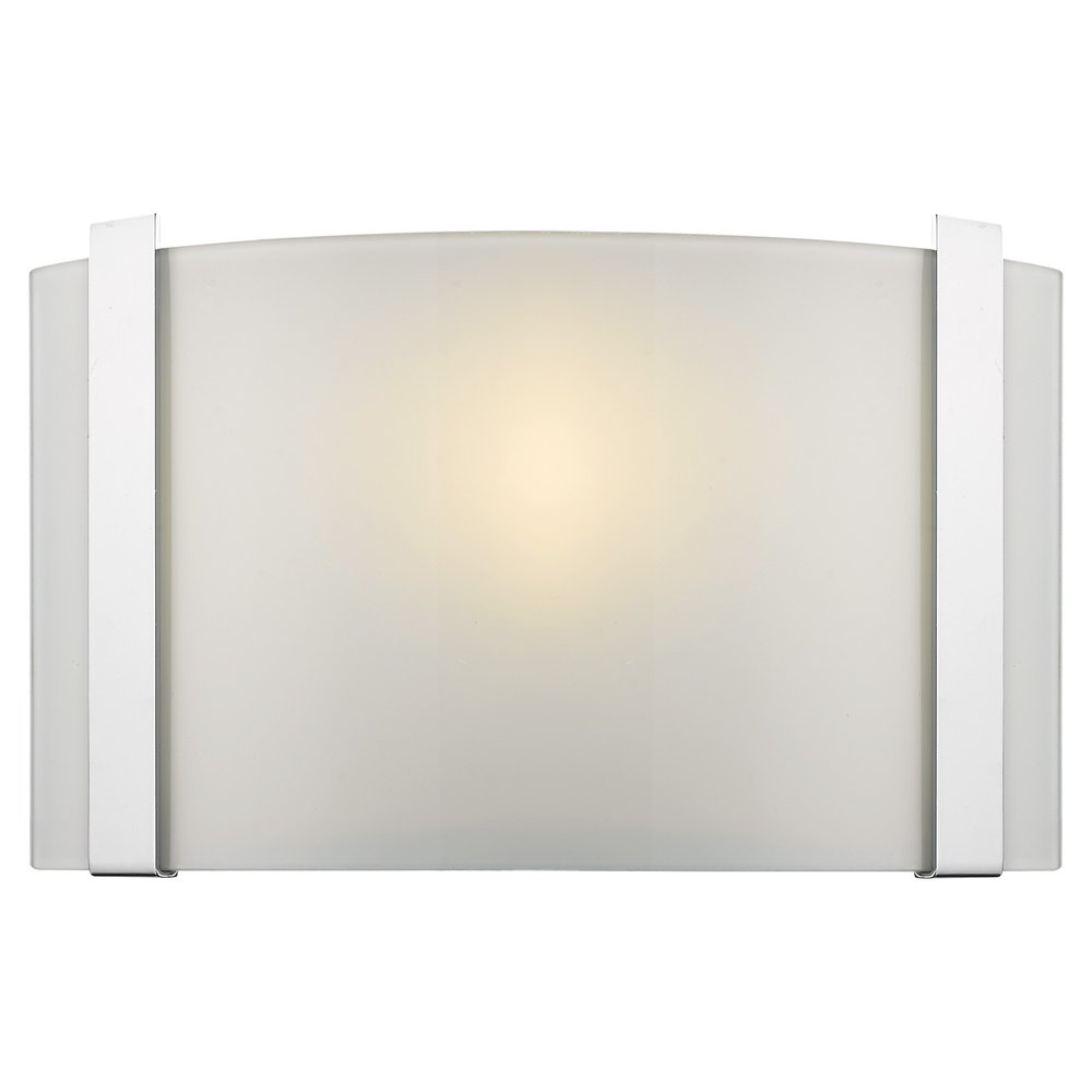 Polished Chrome Wall Sconce with Frosted Glass Shade HomeRoots
