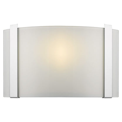 Polished Chrome Wall Sconce with Frosted Glass Shade HomeRoots