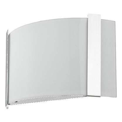 Polished Chrome Wall Sconce with Frosted Glass Shade HomeRoots