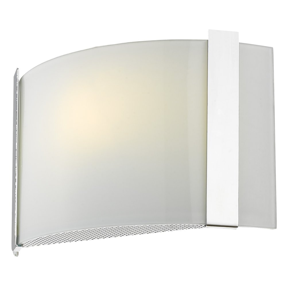 Polished Chrome Wall Sconce with Frosted Glass Shade HomeRoots