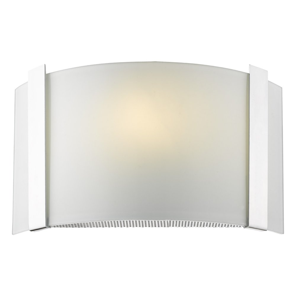 Polished Chrome Wall Sconce with Frosted Glass Shade HomeRoots