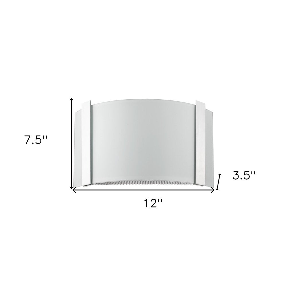 Polished Chrome Wall Sconce with Frosted Glass Shade HomeRoots