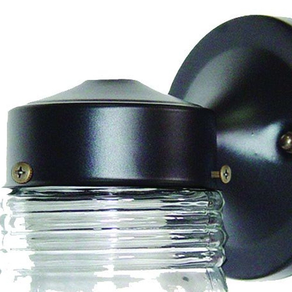 Black Standard Jelly Jar One Light Outdoor Wall Light — view 4