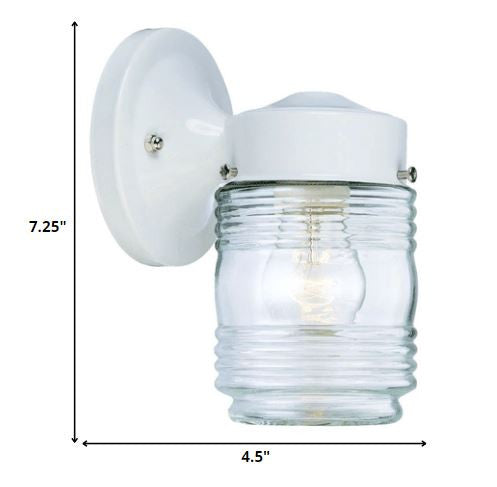 White Standard Jelly Jar One Light Outdoor Wall Light — view 2