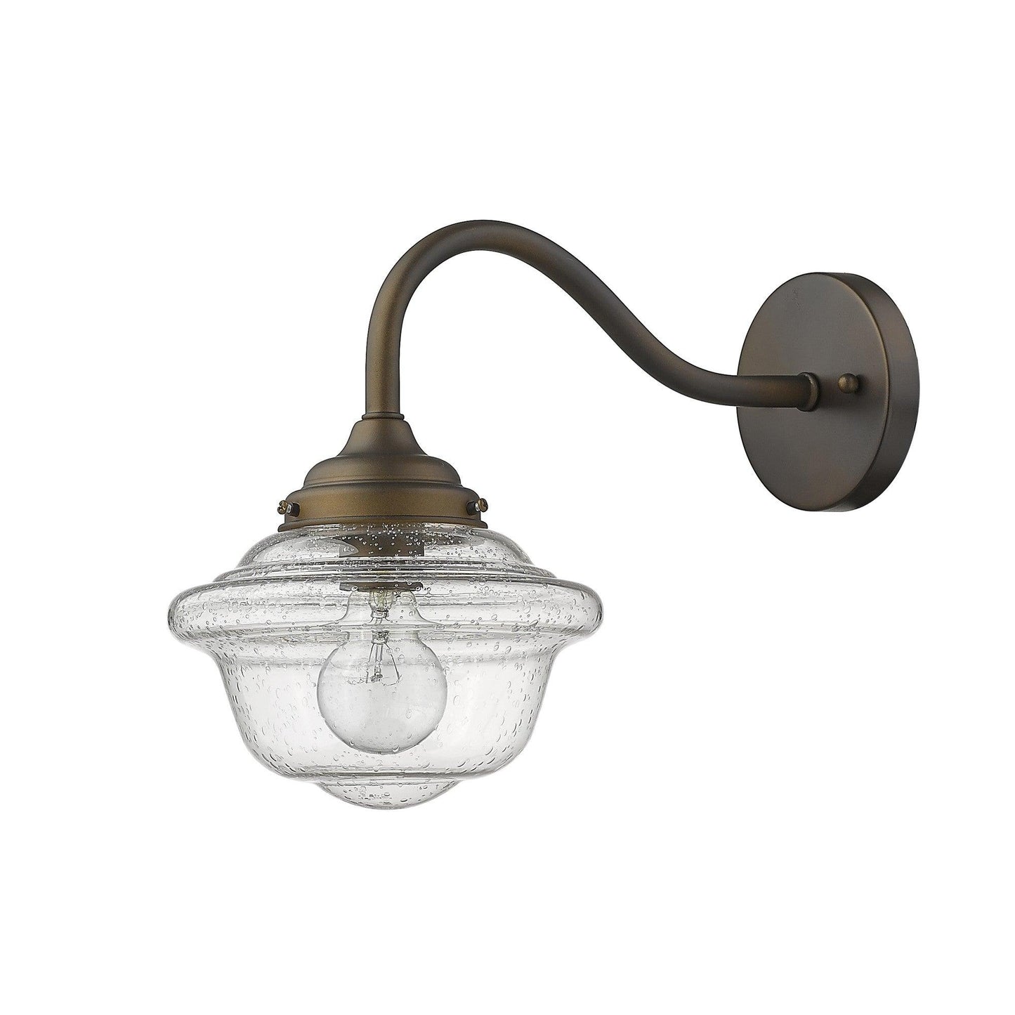 Burnished Bronze Vintage Schoolhouse Outdoor Wall Light - FurniFindUSA