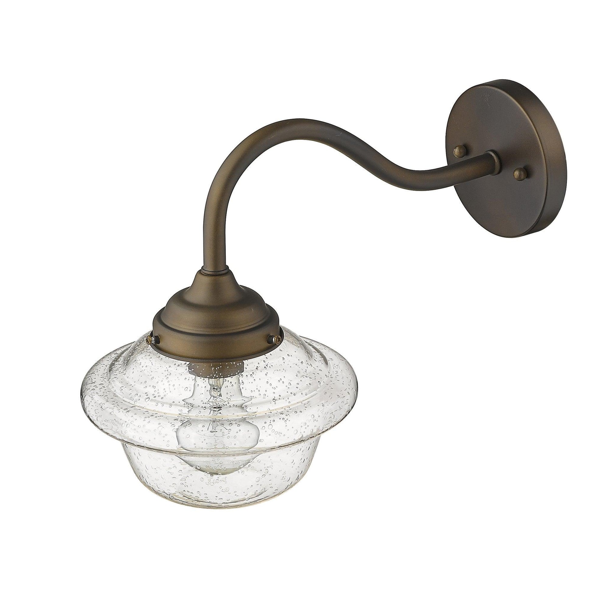 Burnished Bronze Vintage Schoolhouse Outdoor Wall Light - FurniFindUSA