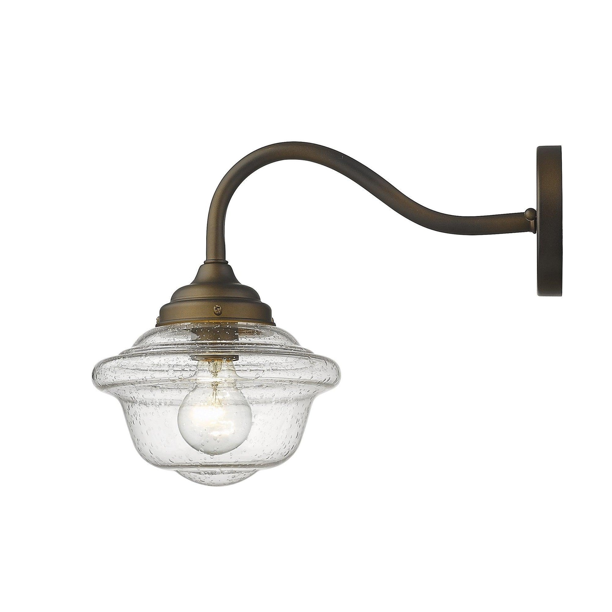 Burnished Bronze Vintage Schoolhouse Outdoor Wall Light - FurniFindUSA