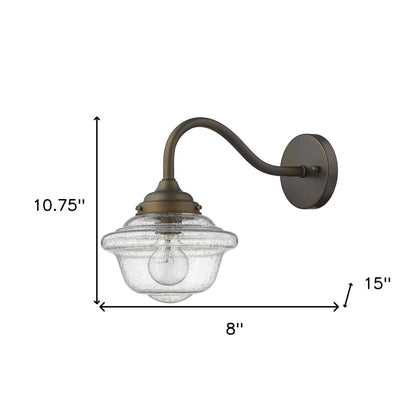 Burnished Bronze Vintage Schoolhouse Outdoor Wall Light - FurniFindUSA