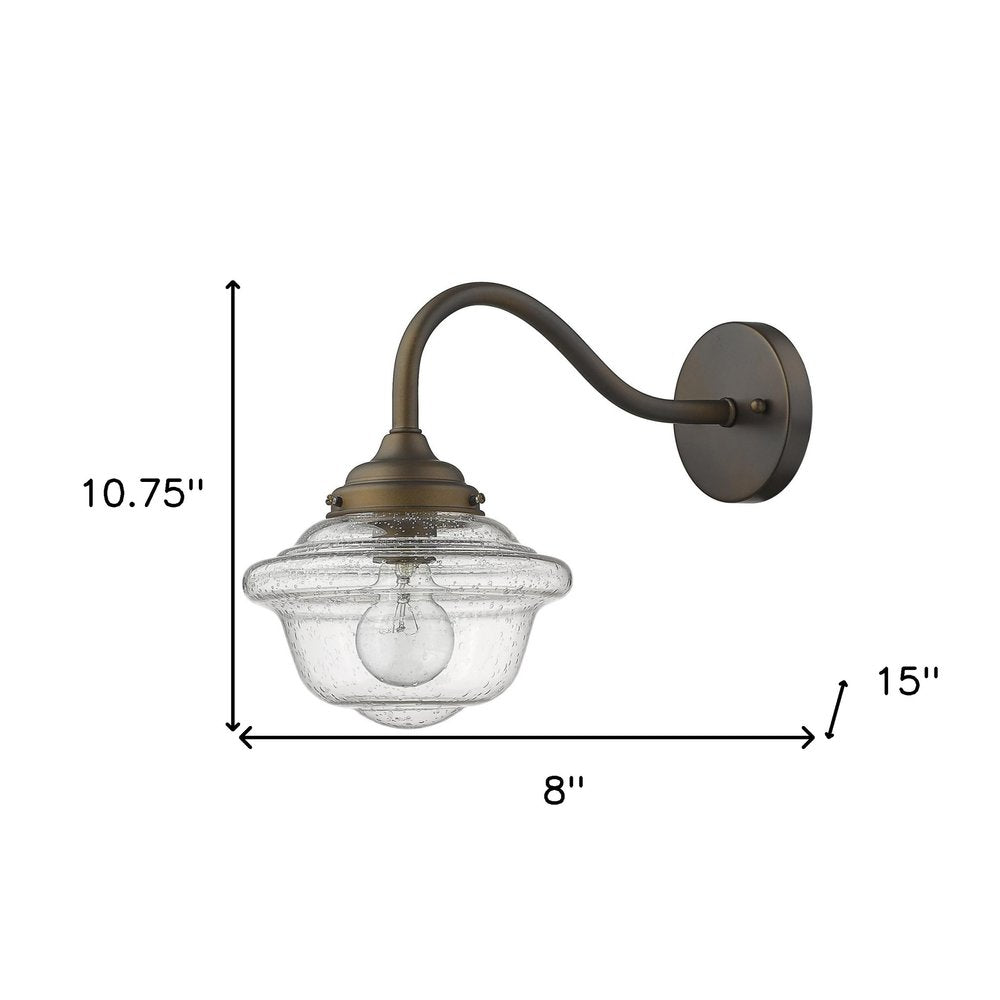 Burnished Bronze Vintage Schoolhouse Outdoor Wall Light HomeRoots