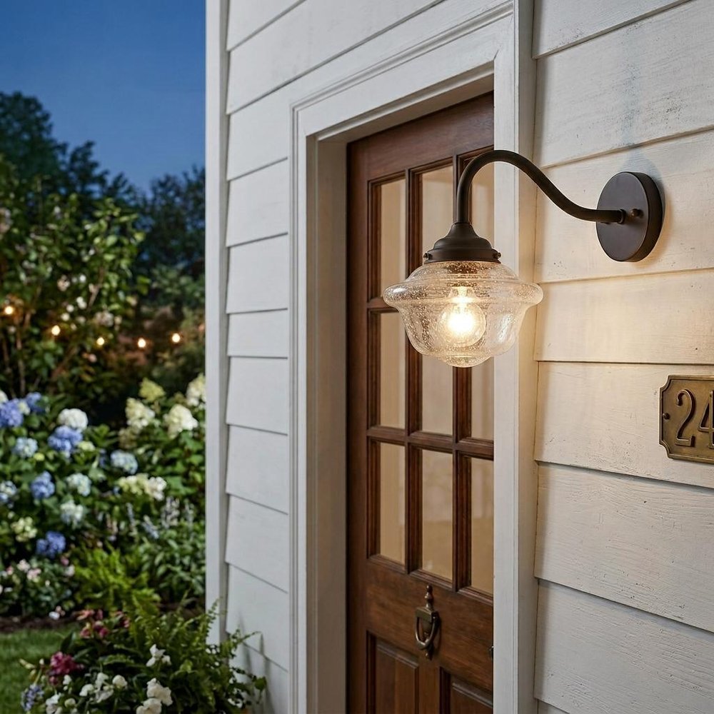 Burnished Bronze Vintage Schoolhouse Outdoor Wall Light HomeRoots