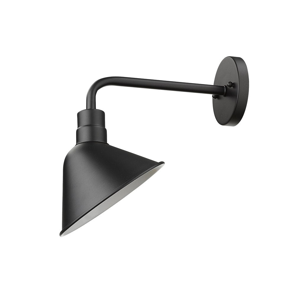 Wide Shade Matte Black LED Wall Light HomeRoots