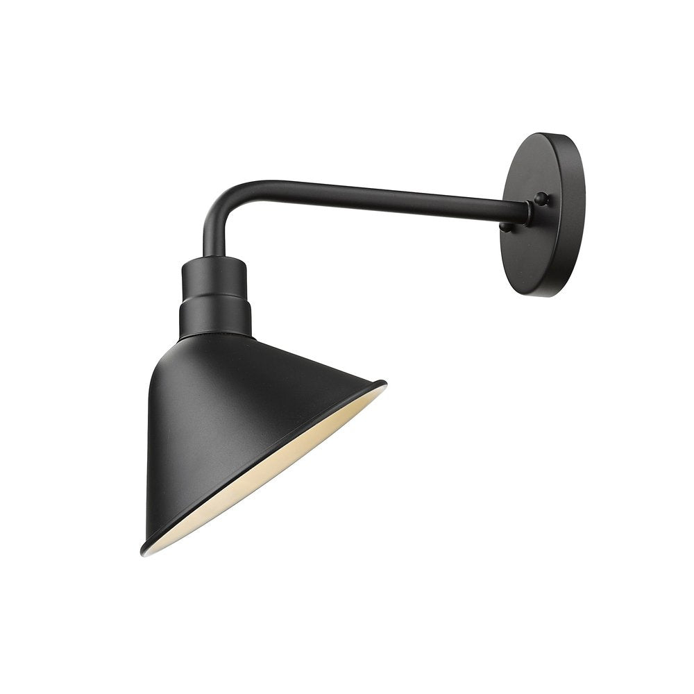 Wide Shade Matte Black LED Wall Light HomeRoots