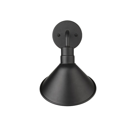Wide Shade Matte Black LED Wall Light HomeRoots